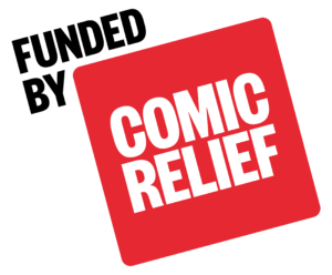 Funded by Comic Relief logo