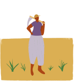 femaile-farmer-with-plants A female farmer stands with her plants. Sustainable farming fights climate change.
