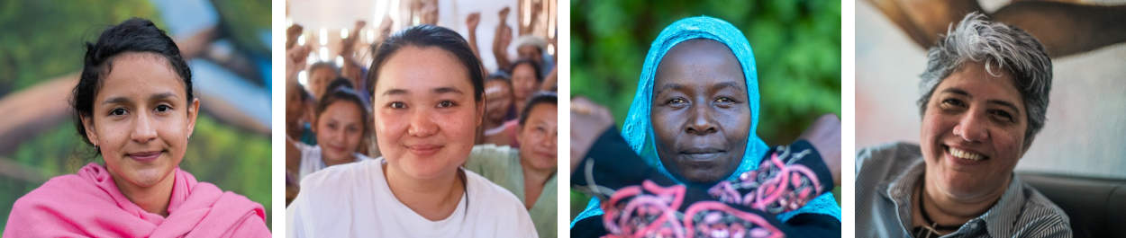 Four womens faces as an example of feminist leadership